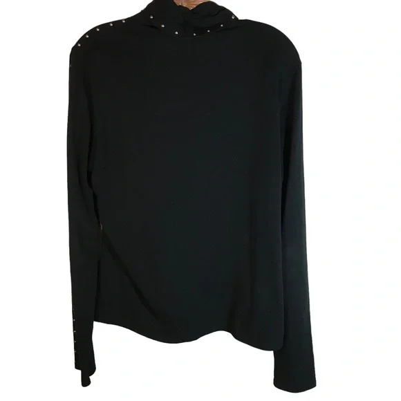 Harley Davidson women’s black studded turtleneck long sleeve size L cycle queen - Picture 5 of 12